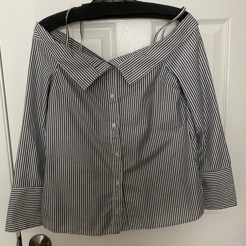 Topshop Stripe Bardot Shirt